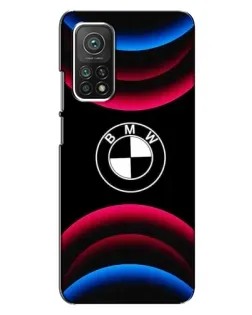 Чехол для Xiaomi Mi 10T Pro с картинкой «Логотип BMW и неоновые дуги»