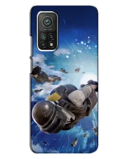 Чехол для Xiaomi Mi 10T Pro с картинкой «Десант PUBG — прыжок»