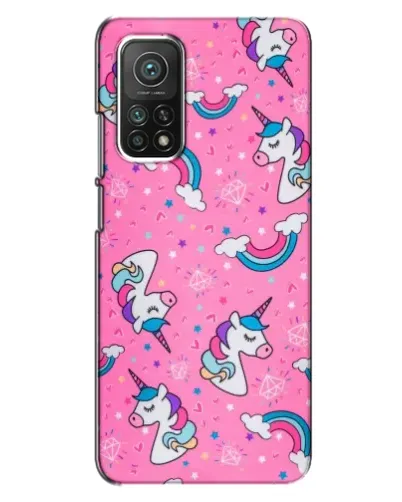 Чехол для Xiaomi Mi 10T Pro с картинкой «Unicorn паттерн розовый»