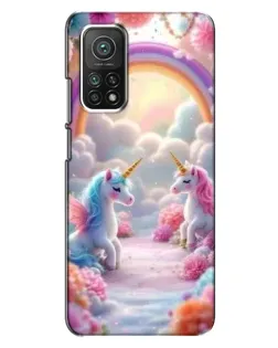 Чехол для Xiaomi Mi 10T Pro с картинкой «Радуга и единороги»
