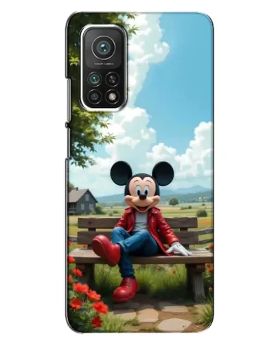Чехол для Xiaomi Mi 10T Pro с картинкой «Микки на скамейке»