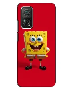 Чехол для Xiaomi Mi 10T Pro с картинкой «Спанч Боб на красном»