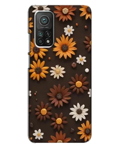 Чехол для Xiaomi Mi 10T Pro с картинкой «Узор из маленьких подсолнухов»