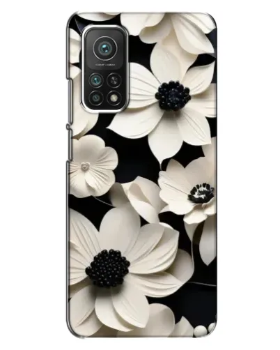Чехол для Xiaomi Mi 10T Pro с картинкой «Объемные белые цветы»