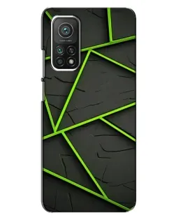 Чехол для Xiaomi Mi 10T Pro с картинкой «Зеленые геометрические линии»