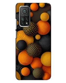 Чехол для Xiaomi Mi 10T Pro с картинкой «Объемные оранжевые сферы»