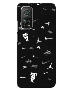 Чохол для Xiaomi Mi 10T з картинкою «Nike Black Pattern»