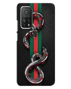 Чехол для Xiaomi Mi 10T с картинкой «Gucci — змея на полосе» Чехол для Xiaomi Mi 10T с картинкой «Gucci — змея на полосе»
