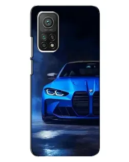 Чехол для Xiaomi Mi 10T с картинкой «Голубая BMW M4»