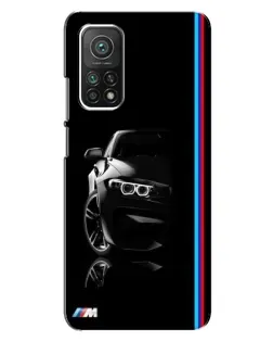 Чехол для Xiaomi Mi 10T с картинкой «Силуэт BMW в темноте»