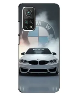 Чехол для Xiaomi Mi 10T с картинкой «BMW в белом дыму»