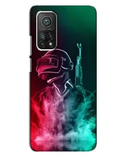 Чехол для Xiaomi Mi 10T с картинкой «PUBG — огненный воин»