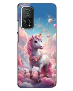Чехол для Xiaomi Mi 10T с картинкой «Единорог среди облаков»