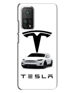 Чехол для Xiaomi Mi 10T с картинкой «Tesla White Style»