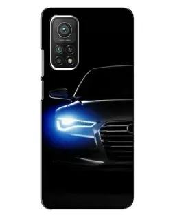 Чехол для Xiaomi Mi 10T с картинкой «Неоновый взгляд Audi»