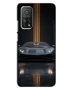 Чехол для Xiaomi Mi 10T с картинкой «Lamborghini золотые линии»
