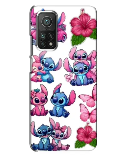Чехол для Xiaomi Mi 10T с картинкой «Стикеры Stitch и Angel»