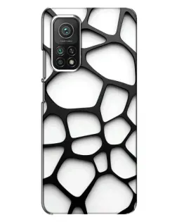 Чехол для Xiaomi Mi 10T с картинкой «Белая объемная сетка»