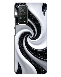 Чехол для Xiaomi Mi 10T с картинкой «Черно-белая спираль»