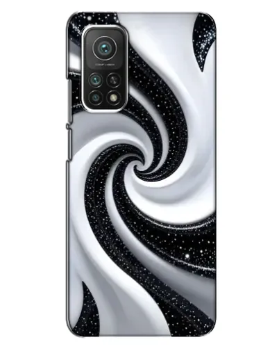 Чехол для Xiaomi Mi 10T с картинкой «Черно-белая спираль»