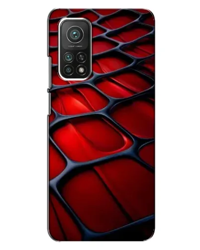 Чехол для Xiaomi Mi 10T с картинкой «Красная глянцевая сетка»