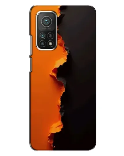 Чехол для Xiaomi Mi 10T с картинкой «Оранжевый разлом»