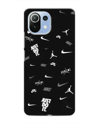 Чехол для Xiaomi Mi 11 Lite с картинкой «Nike Black Pattern»