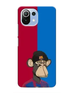 Чехол для Xiaomi Mi 11 Lite с картинкой «Bored Ape — фанат Барсы»