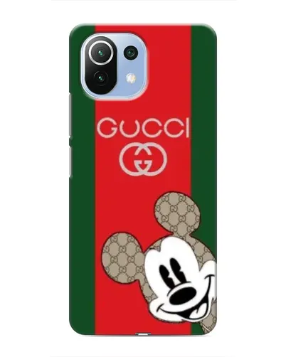 Чехол для Xiaomi Mi 11 Lite с картинкой «Gucci — полосы и Микки»