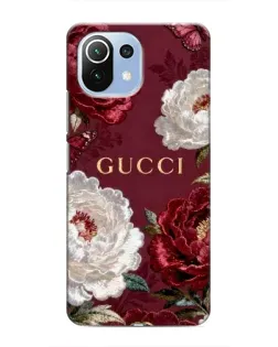 Чехол для Xiaomi Mi 11 Lite с картинкой «Gucci — бордовые розы»