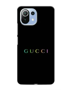 Чехол для Xiaomi Mi 11 Lite с картинкой «Gucci — неоновый минимализм»