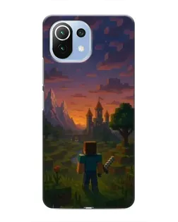 Чехол для Xiaomi Mi 11 Lite с картинкой «Стив у башни» Чехол для Xiaomi Mi 11 Lite с картинкой «Стив у башни»