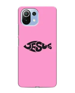 Чехол для Xiaomi Mi 11 Lite с картинкой «Розовый символ  Jesus»