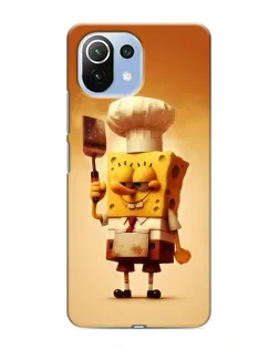 Чехол для Xiaomi Mi 11 Lite с картинкой «Губка Боб повар»