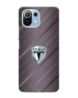 Чехол для Xiaomi Mi 11 Lite с картинкой «Металлическая текстура Tesla»