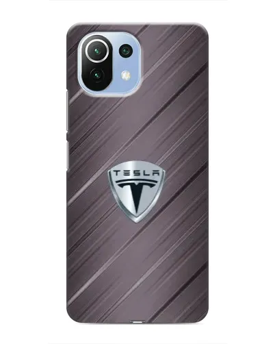 Чехол для Xiaomi Mi 11 Lite с картинкой «Металлическая текстура Tesla»