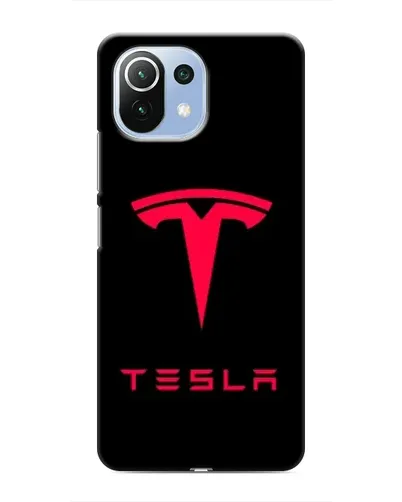Чехол для Xiaomi Mi 11 Lite с картинкой «Tesla Red Logo»