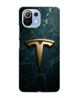 Чехол для Xiaomi Mi 11 Lite с картинкой «Мраморная Tesla Gold»
