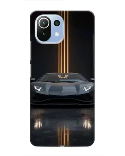 Чехол для Xiaomi Mi 11 Lite с картинкой «Lamborghini золотые линии»