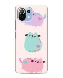 Чехол для Xiaomi Mi 11 Lite с картинкой «Pusheen трио»