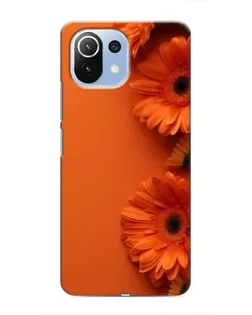 Чехол для Xiaomi Mi 11 Lite с картинкой «Оранжевые герберы»
