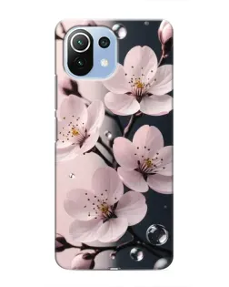 Чехол для Xiaomi Mi 11 Lite с картинкой «Нежная сакура и капли»