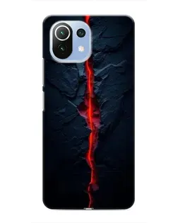 Чехол для Xiaomi Mi 11 Lite с картинкой «Kрасная лавовая трещина»