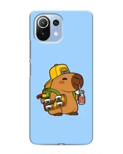 Чохол для Xiaomi Mi 11 Lite з картинкою «Капібара на скейті»