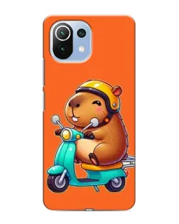 Чохол для Xiaomi Mi 11 Lite з картинкою «Капібара на скутері»