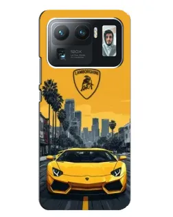 Чехол для Xiaomi Mi 11 Ultra с картинкой «Желтый Lamborghini город»