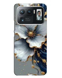 Чехол для Xiaomi Mi 11 Ultra с картинкой «Белый цветок и золотой флюид»
