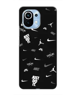 Чехол для Xiaomi Mi 11 с картинкой «Nike Black Pattern»