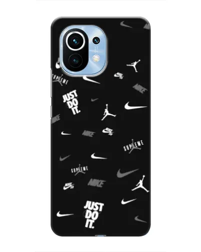 Чехол для Xiaomi Mi 11 с картинкой «Nike Black Pattern»