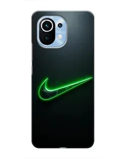 Чехол для Xiaomi Mi 11 с картинкой «Неоновый контур Nike»